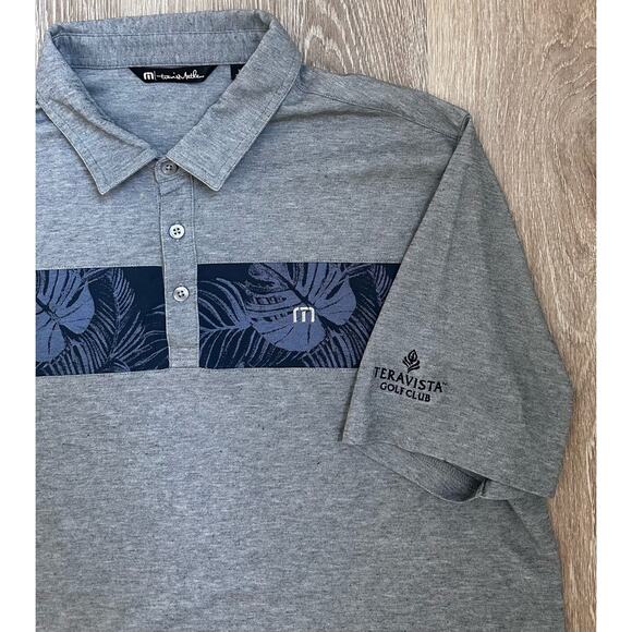 Travis Mathew|Golf Polo|Tropical Leaves|Blue|SZ XL - Picture 2 of 7